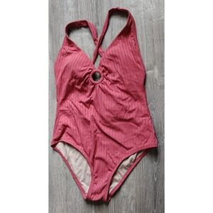 Kona Sol Women's Swimsuit One‎ Piece Wide Ribbed Ring Size XL Padding Support